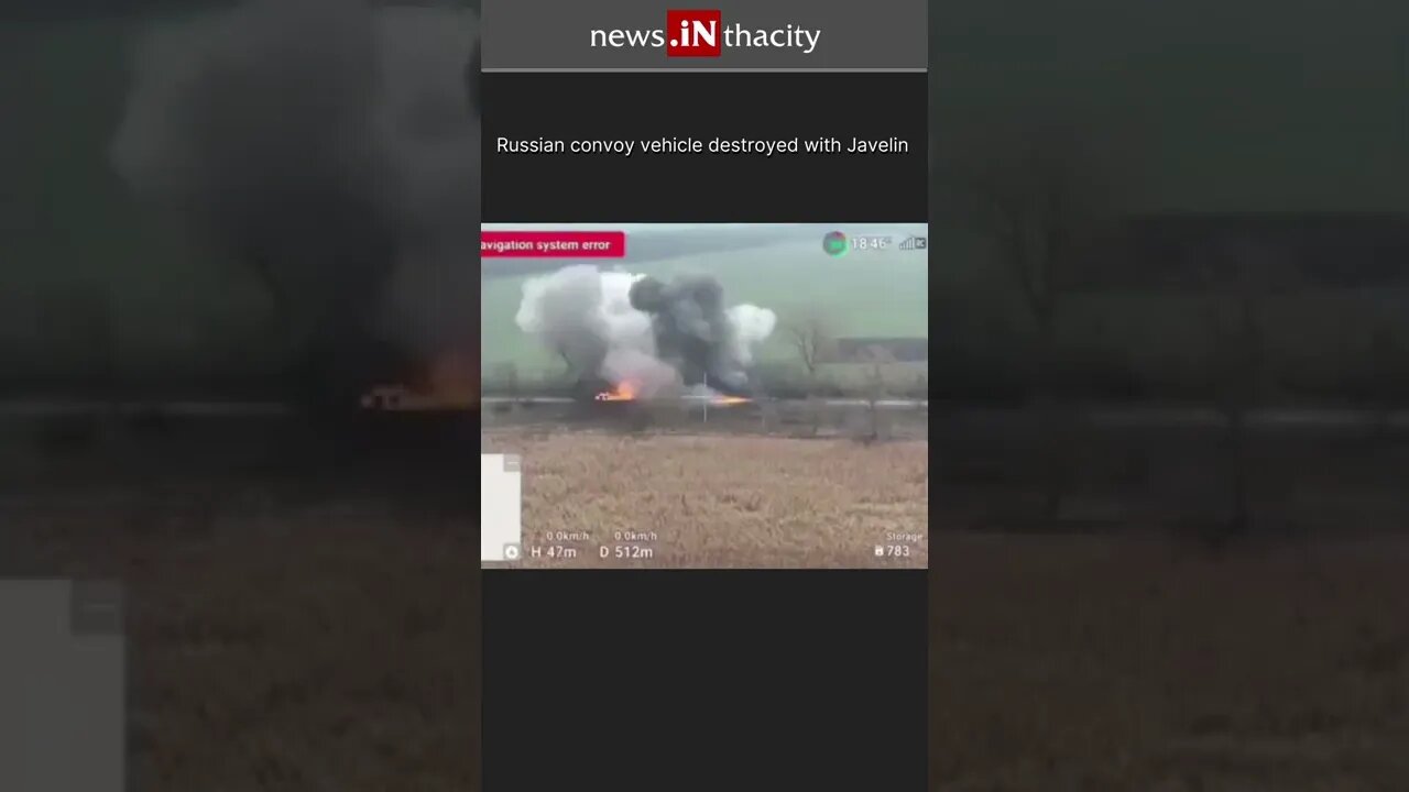 Russian Convoy Vehicle Destroyed With Javelin #shorts