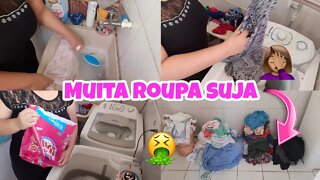 Muita roupa suja 🤮// Lavei roupa o dia inteiro😰