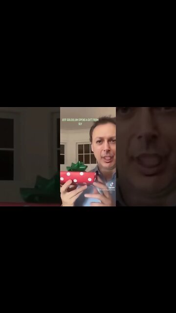 Jeff Goldblum opens a gift from sly Stallone