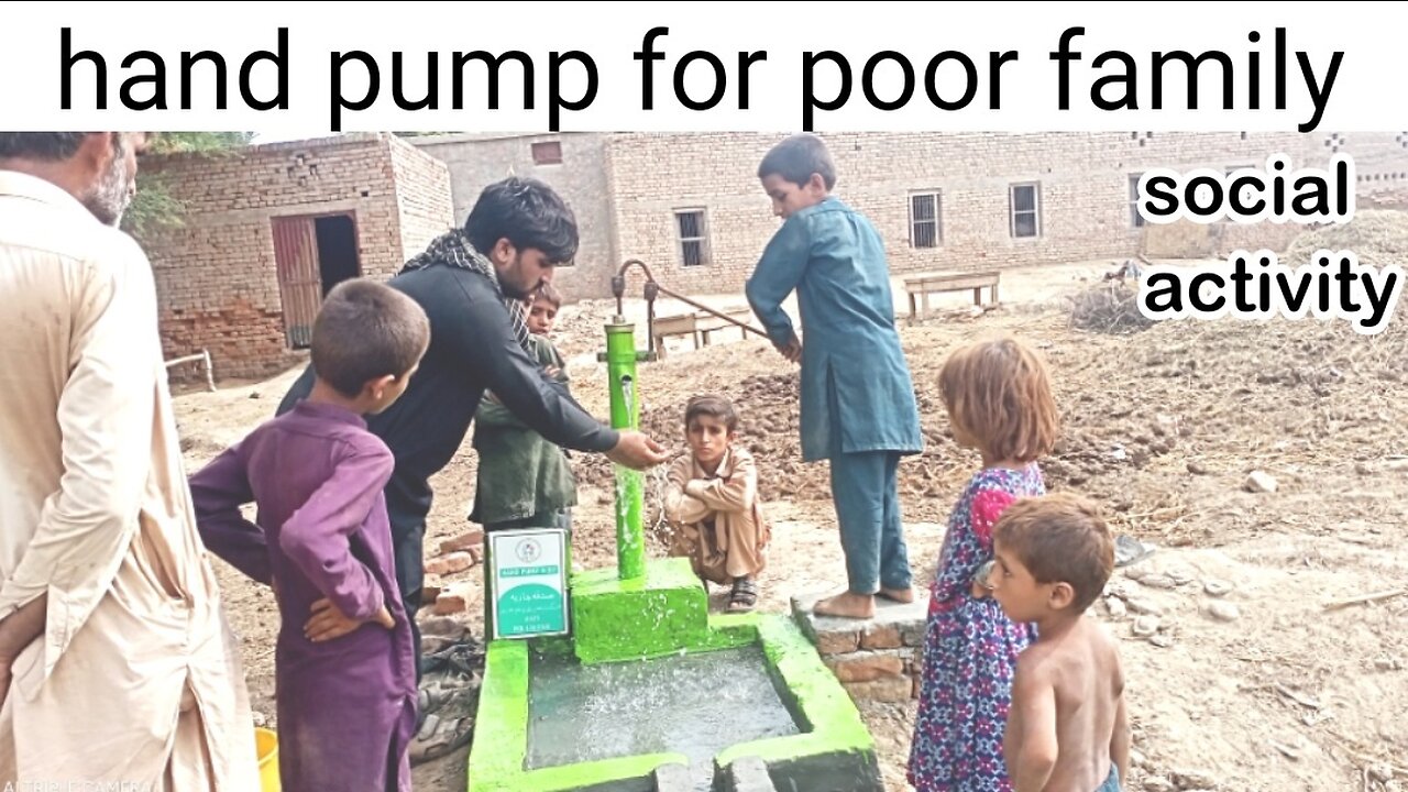 Hand pump for different village home (real work) social activity beautiful work poor family