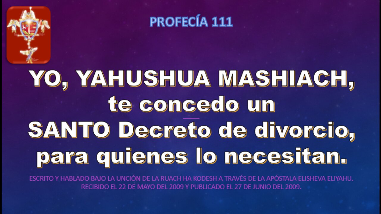 PROFECÍA 111 - Santo Decreto de Divorcio