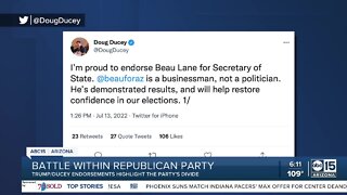 Endorsements highlight divide within Republican party