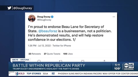 Endorsements highlight divide within Republican party