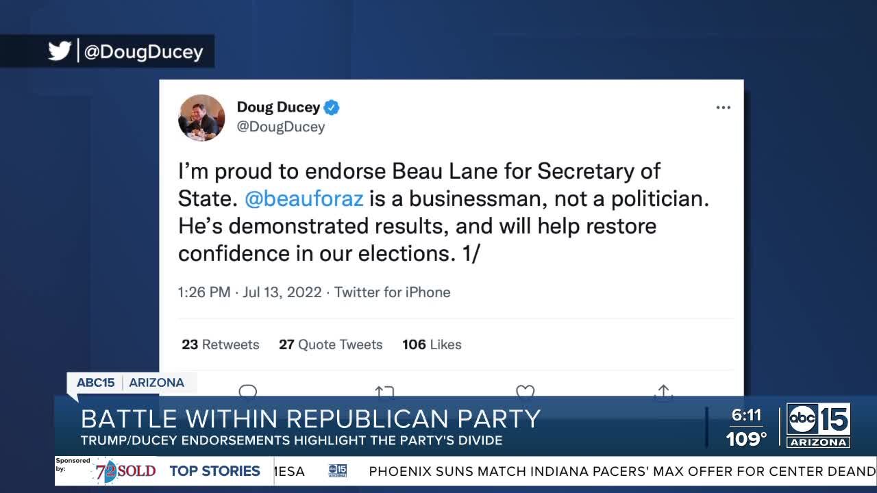 Endorsements highlight divide within Republican party