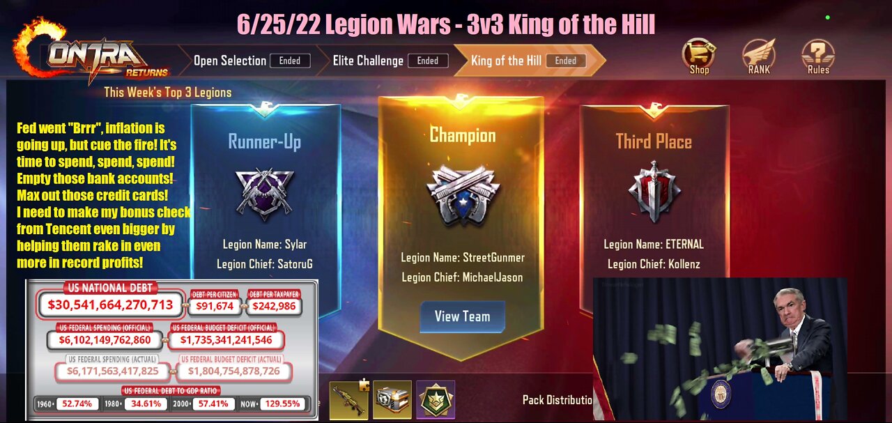 Contra Returns: 6/25/22 Legion Wars - 3v3 King of the Hill