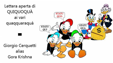 Lettera aperta di Quiquoquà (uomo liberato) ai quaqquaraqquà (mafia di Stato)