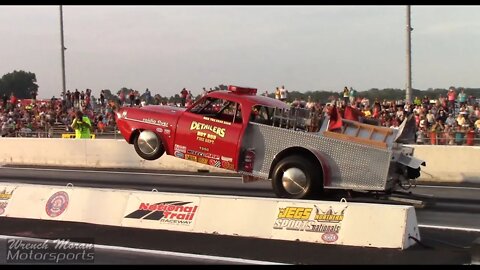 Firetruck does a Wheelstand at Night of Thunder