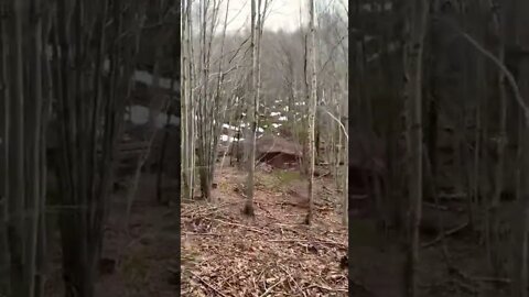 Hiking up a hill in Canada