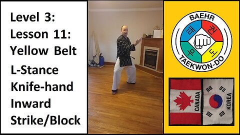 Baehr Taekwondo: 03-11: Yellow Belt: L-Stance - Knife-hand Inward Strike Block