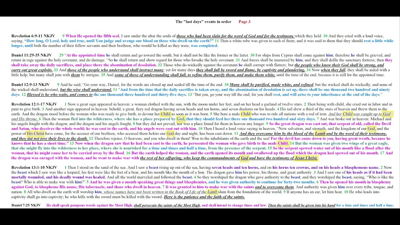 The last days events in order Page 3