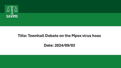 Townhall Debate on the Mpox virus hoax