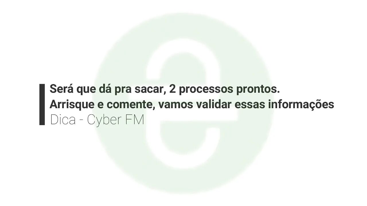 Dica - Processos de saque da CyberFM - Bora conferir!