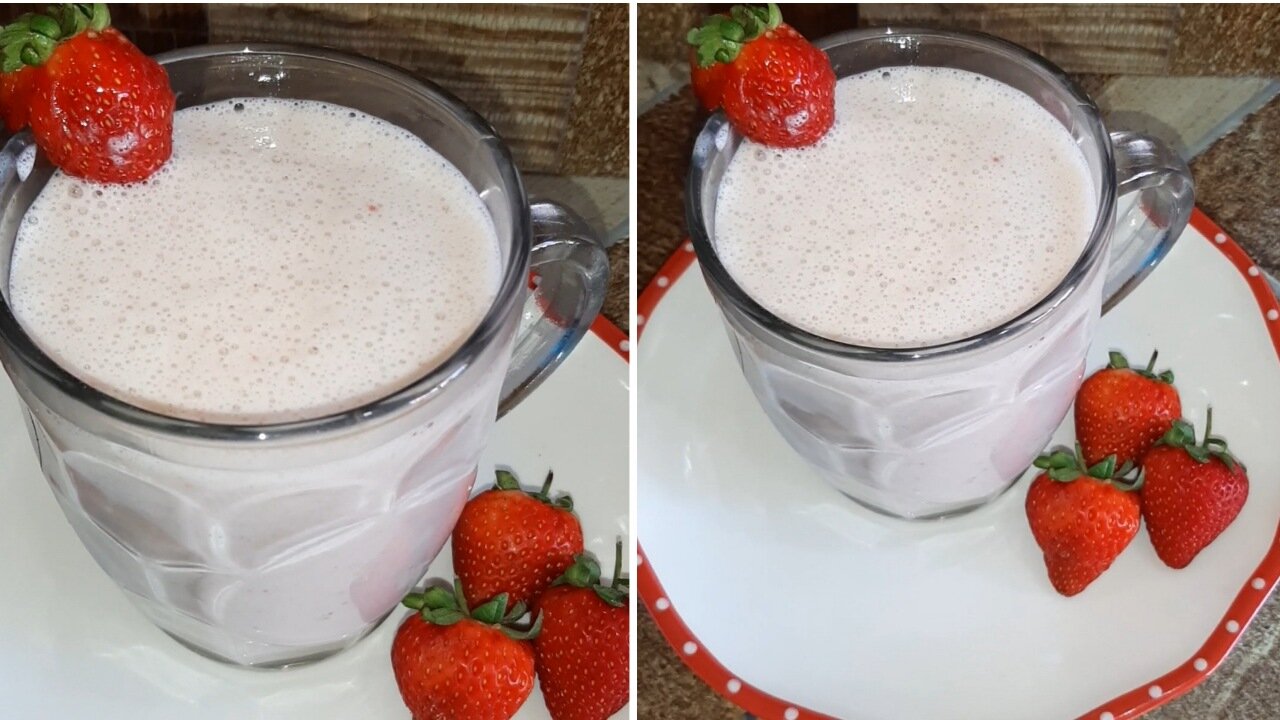 Strawberry banana milkshake