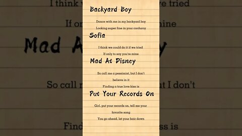 Only lyrics songs (5)