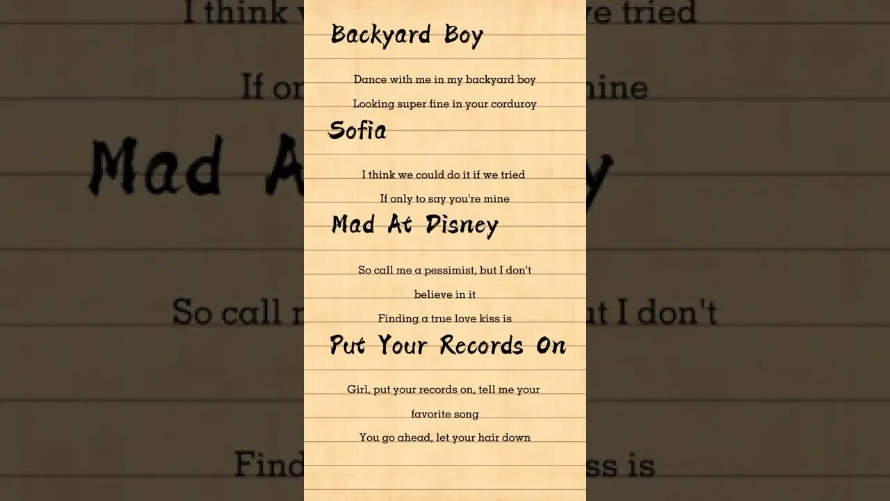 Only lyrics songs (5)