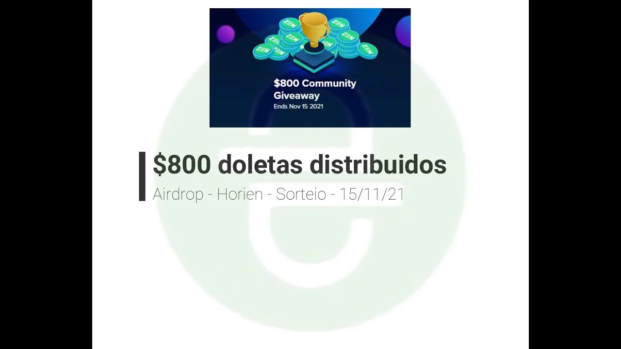 Airdrop - Horizen - $800 distribuidos - 15/11/21