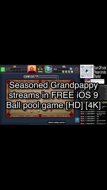 Seasoned Grandpappy streams in FREE iOS 9 Ball pool game [HD] [4K] 🎱🎱🎱 8 Ball Pool 🎱🎱🎱