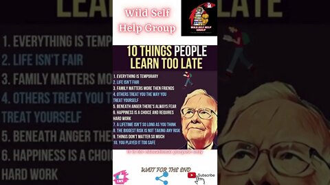 🔥10 things people learn too late🔥#shorts🔥#wildselfhelpgroup🔥25 May 2022🔥