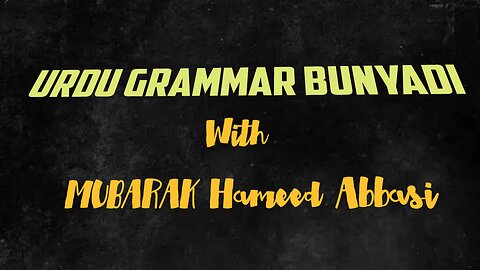 Urdu Basic Grammar