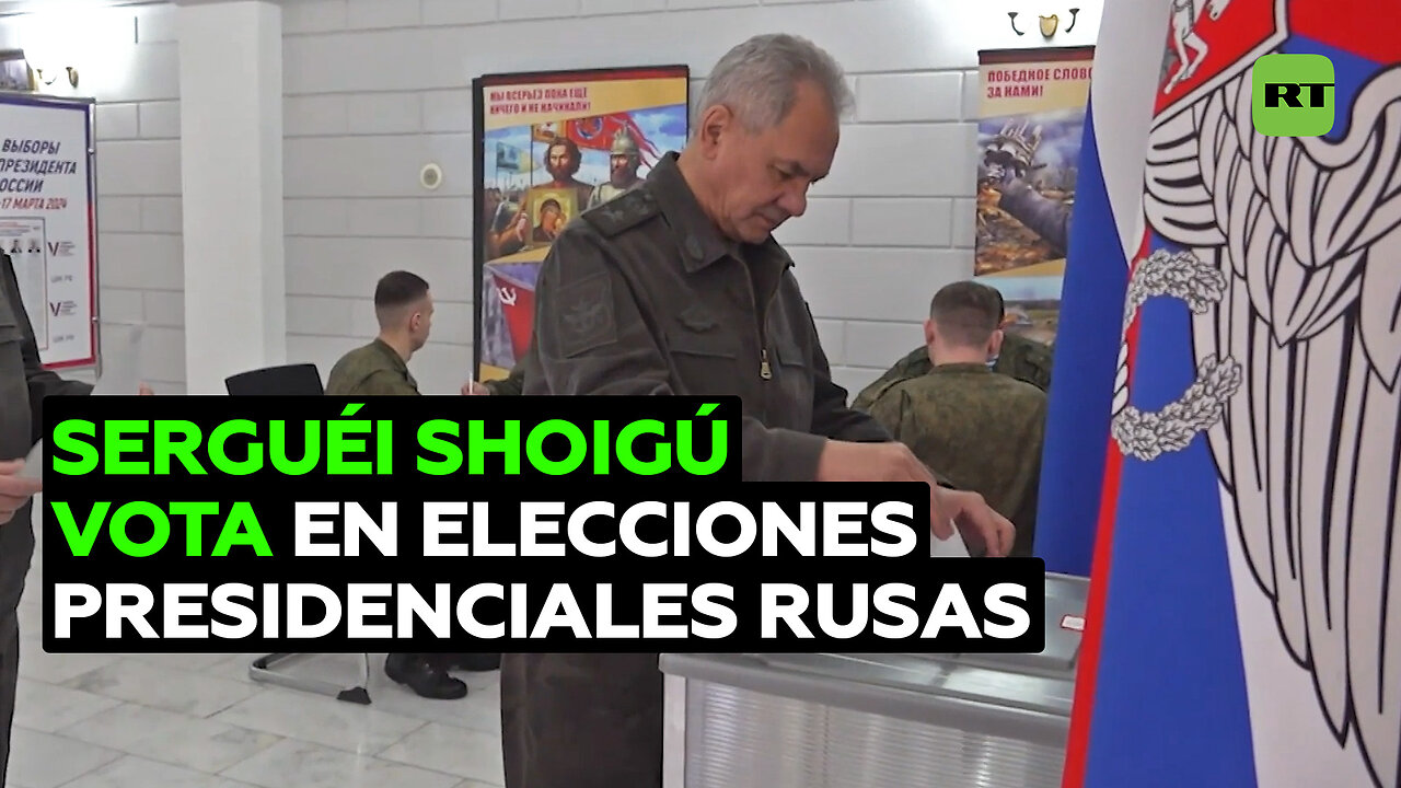 El ministro de Defensa ruso Serguéi Shoigú vota en elecciones presidenciales