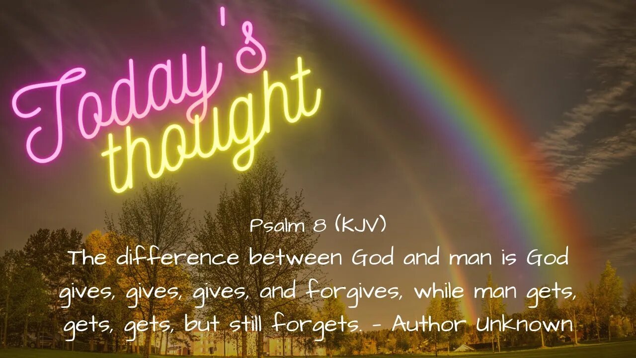 Daily scripture and prayer | Psalm 8 | Today's Thought -The difference between God and man...