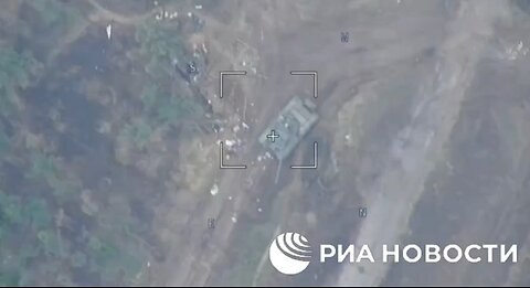 Ukrainian tank destroyed by Russian artillery