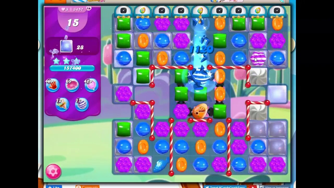 Candy Crush Level 3457 Talkthrough, 20 Moves 0 Boosters