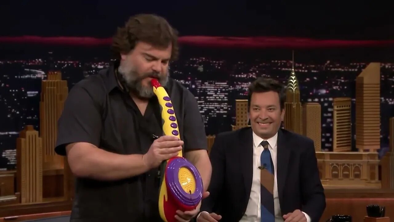 Mr Jack Black performs his legendary Sax-a-Boom with the Roots