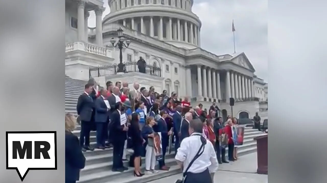 House Democrats Sing ‘God Bless America’ While Abortion Rights Protesters Chant In Front Of SCOTUS