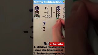 Matrix algebra addition subtraction multiplication