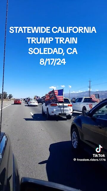 🇺🇸 Long Trump Caravan In California 🚂 8/17/2024