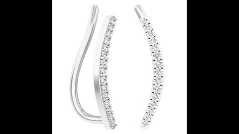 Dazzlingrock Collection 0.15 Carat (ctw) 10K Ladies Huggie Hoop Earrings, White Gold