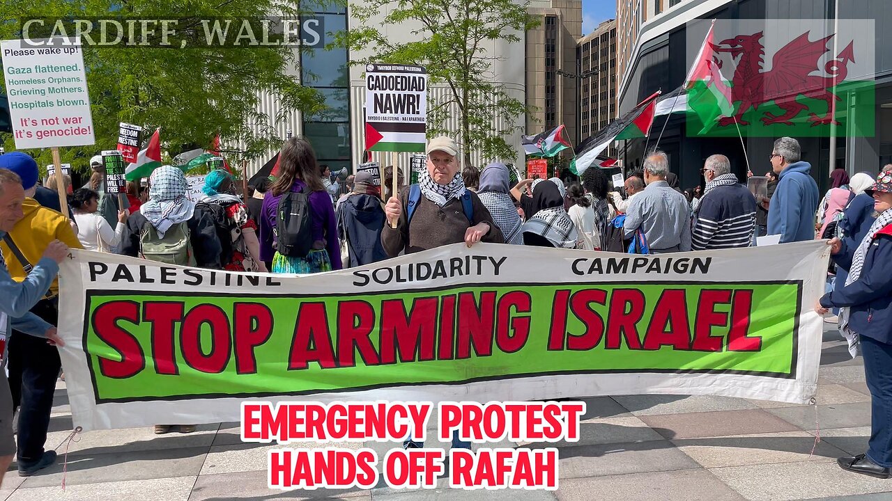 Emergency protest for Rafah, Cardiff Wales