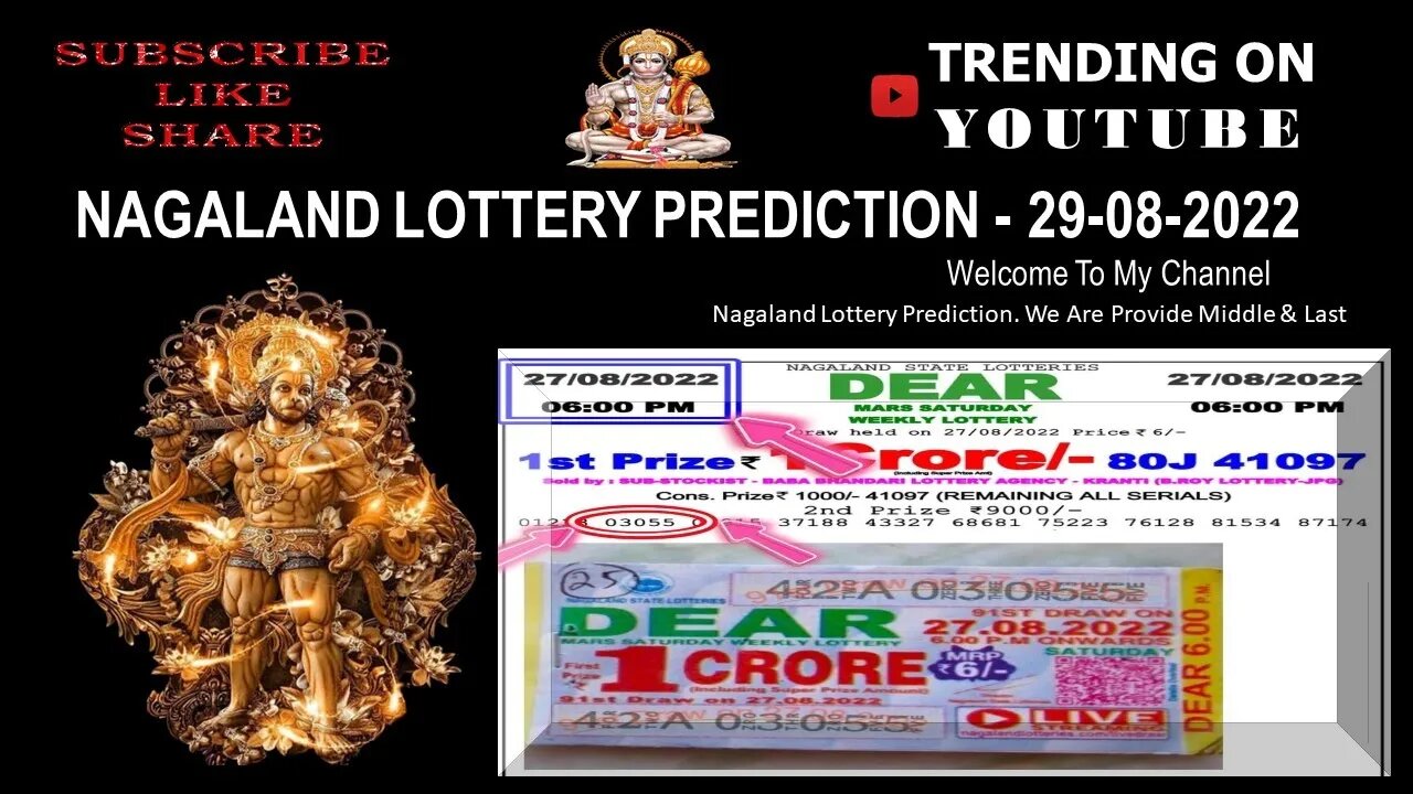 Nagaland Lottery Prediction - 29-08-2022