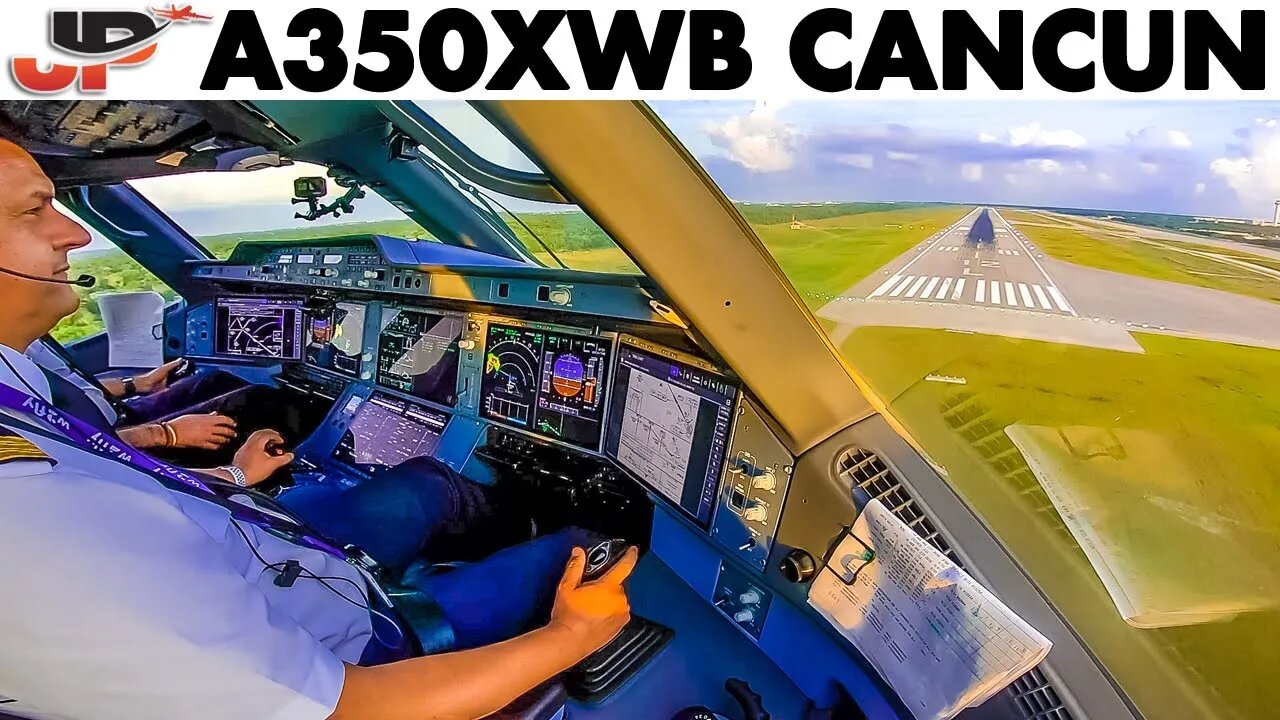 Airbus A350XWB Super Smooth Landing in Cancun🇲🇽