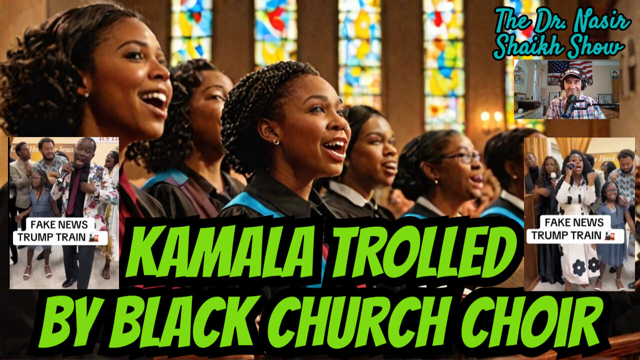 Black Church Choir Sings "We're On The TRUMP TRAIN" to FAKE News Kamala - EPIC TROLL