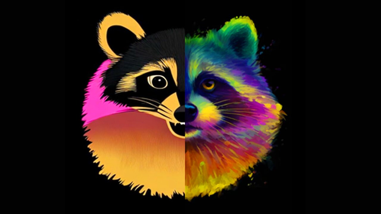 A Beautiful Raccoon that Changes its Face and Color