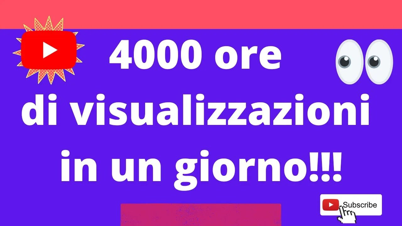 4000 ore di Visualizzazioni in un giorno...pazzesco!!!