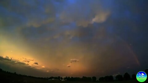 Rainbow Timelapse with Lightning and Mammatus Cloud Backdrop