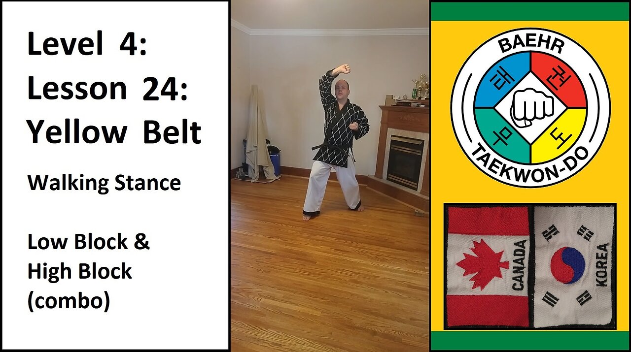 Baehr Taekwondo: 04-24: Green Stripe: Walking Stance - Low and High Block (Combo)