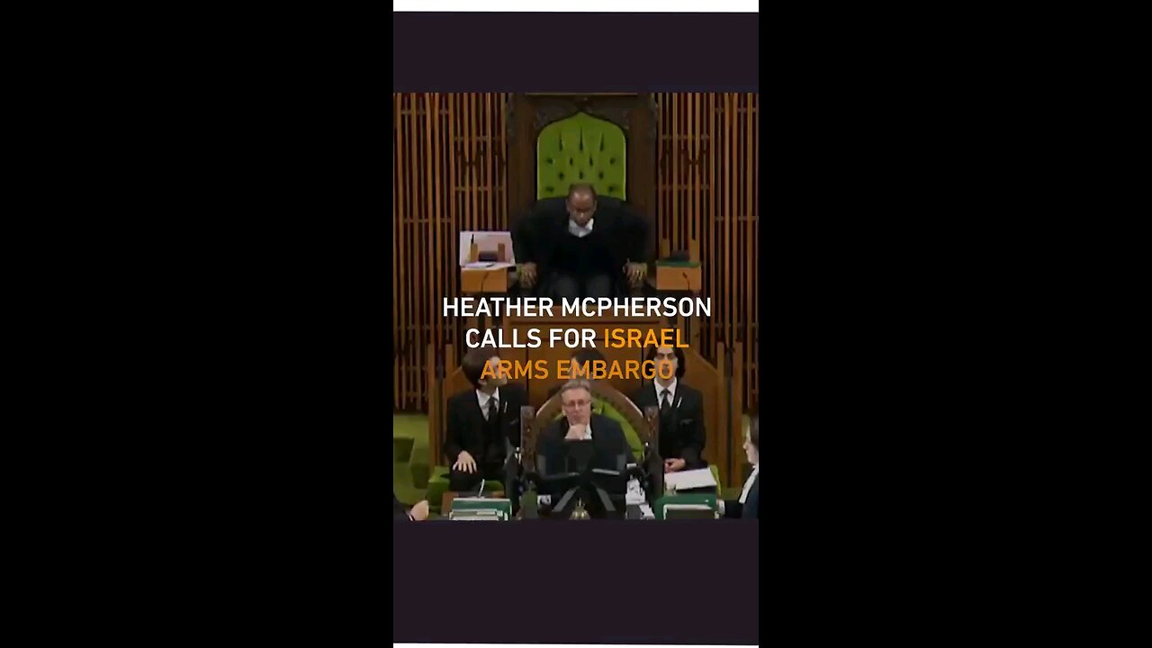 Canadian MP Heather Mcpherson calls for an arms embargo on israel as israel is committing genocide.⏬