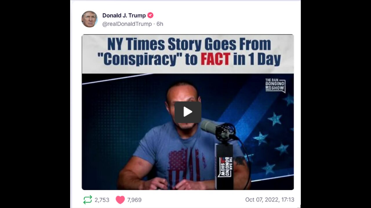 Donald J Trump TS post Oct 07, 2022, 17:13