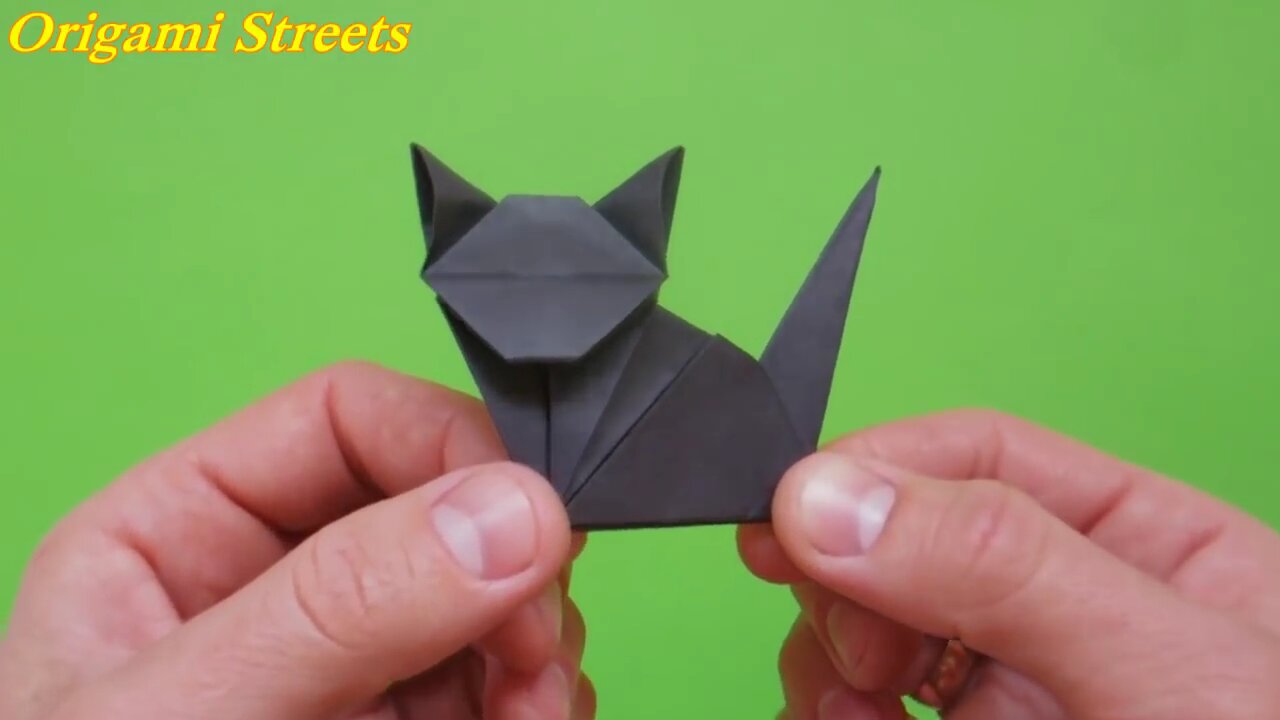 How to make a cat out of paper. Origami cat