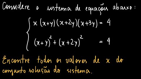 Sistema de equações de ordem superior – Questões fora de Série EP 01