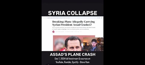 SYRIA COLLAPSE AS PRESIDENT ASSAD'S PLANE GOES MISSING ?