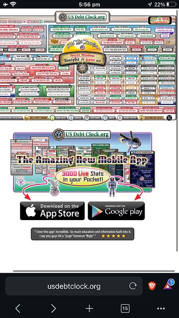 US debt clock 18/10/2024