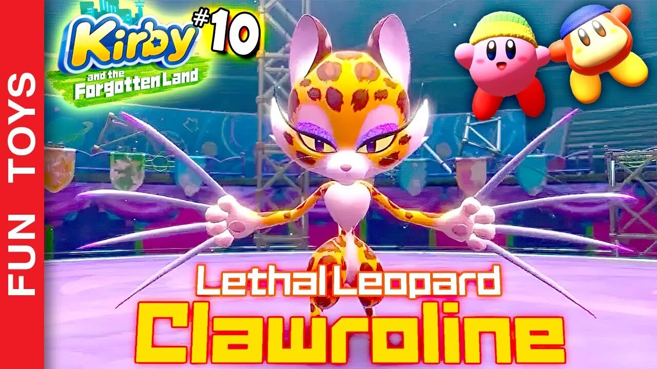 Kirby and the Forgotten Land #10 - TERCEIRO BOSS - CLAWROLINE a leoparda letal!