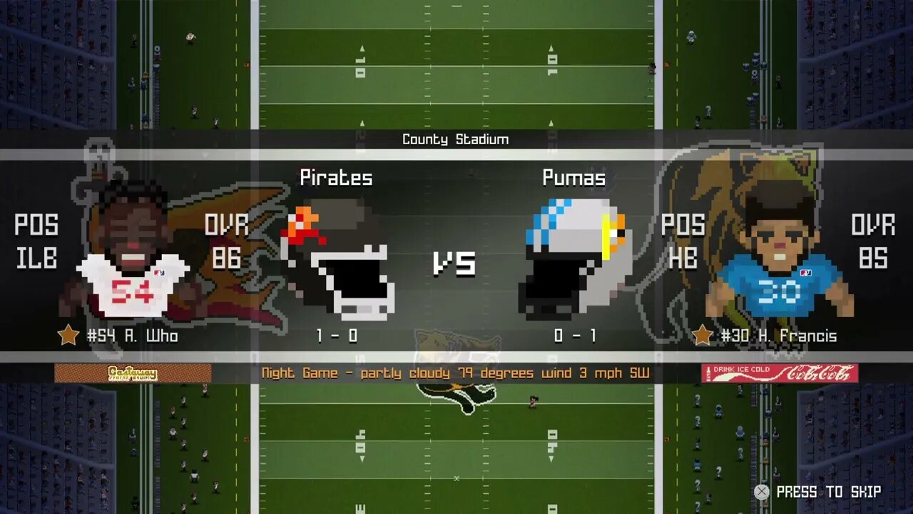 EFL:2-16- Tampa Bay Pirates (1-0) @ Carolina Pumas (0-1) - Legend Bowl - Week 2 - Intros