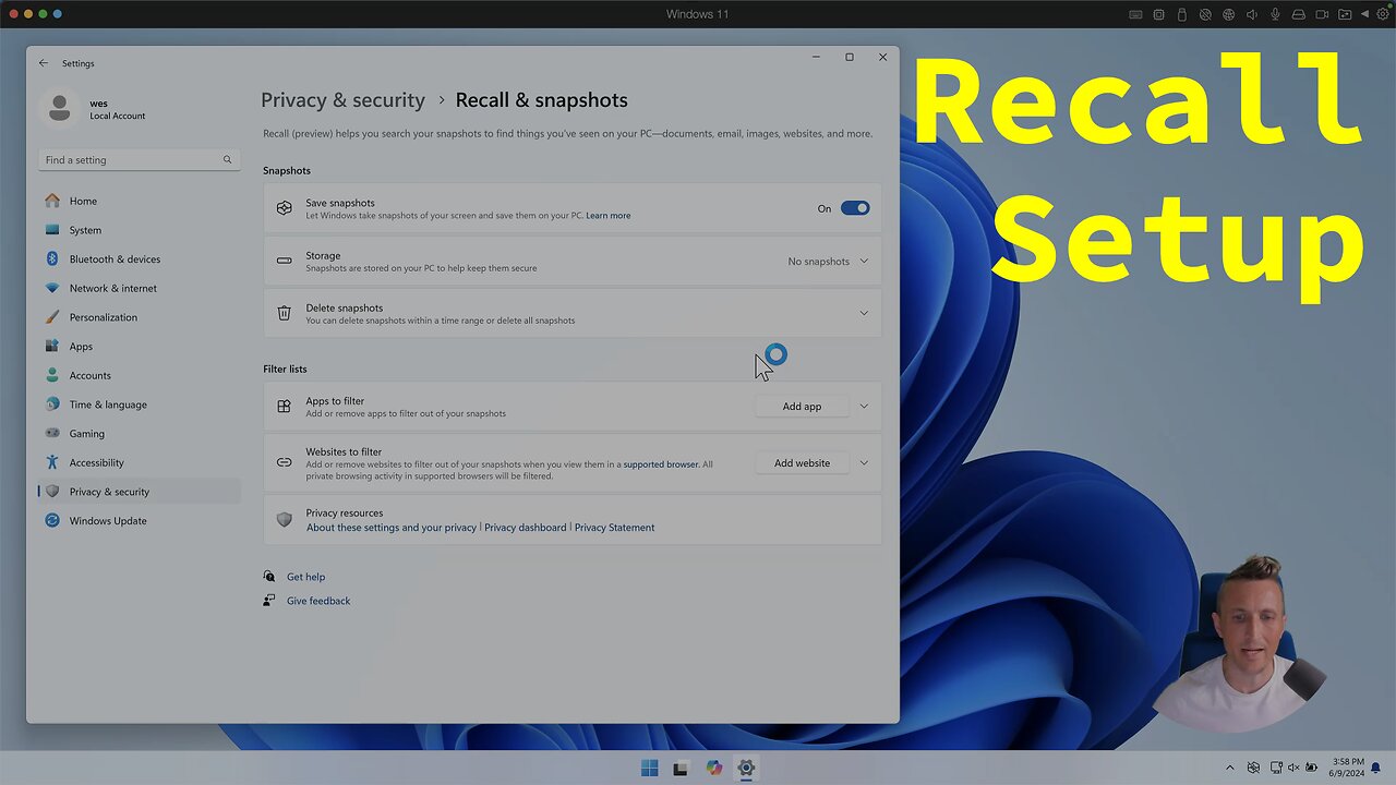 How to Setup Windows Recall w/o a Copilot+ PC (part 2)