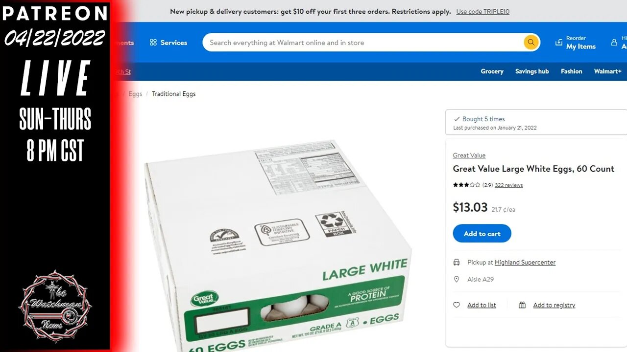 The Watchman News - The Price Of Eggs Doubled Overnight At Walmart - Get Ready - The Storm Is Coming